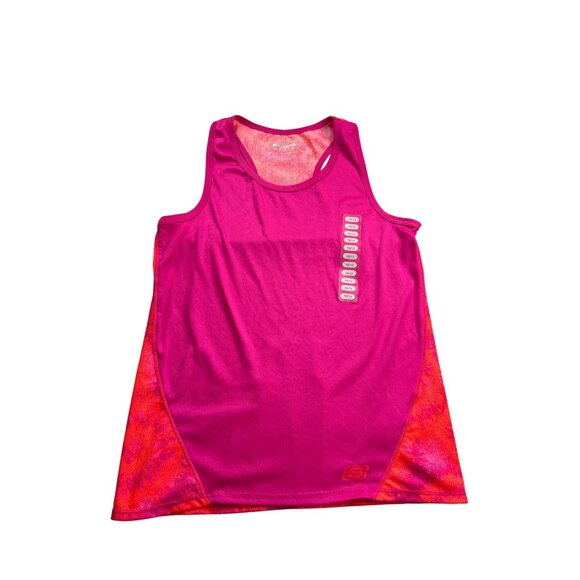 Skechers Active Girls Racerback Tank Top 10/12 Knockout Pink Orange Print New - Picture 1 of 5